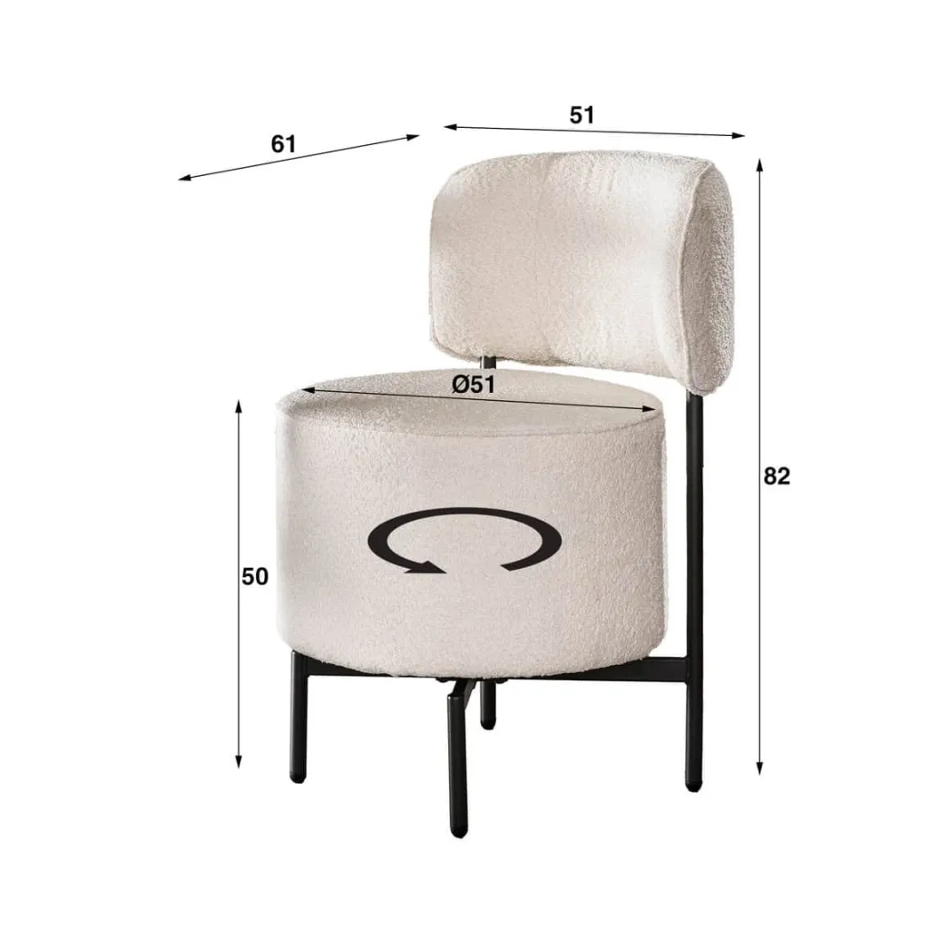 HUUS Eetkamerstoel Curby (per 2 stuks)