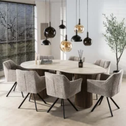 HUUS Eettafel Silvy niervormig