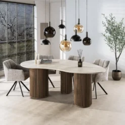 HUUS Eettafel Silvy niervormig