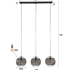 HUUS Hanglamp Amore 3 lampen