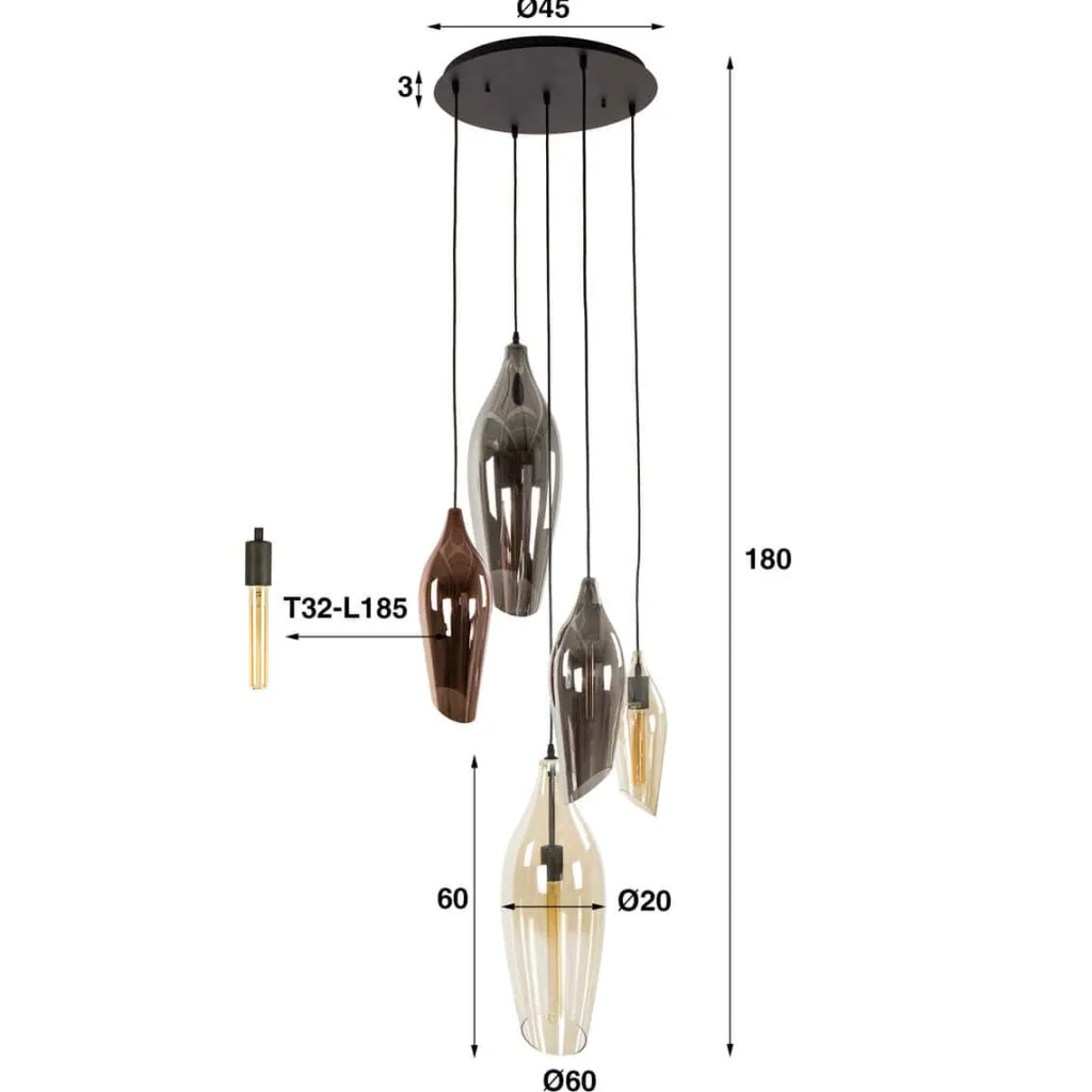 HUUS Hanglamp Wendy – Getrapt