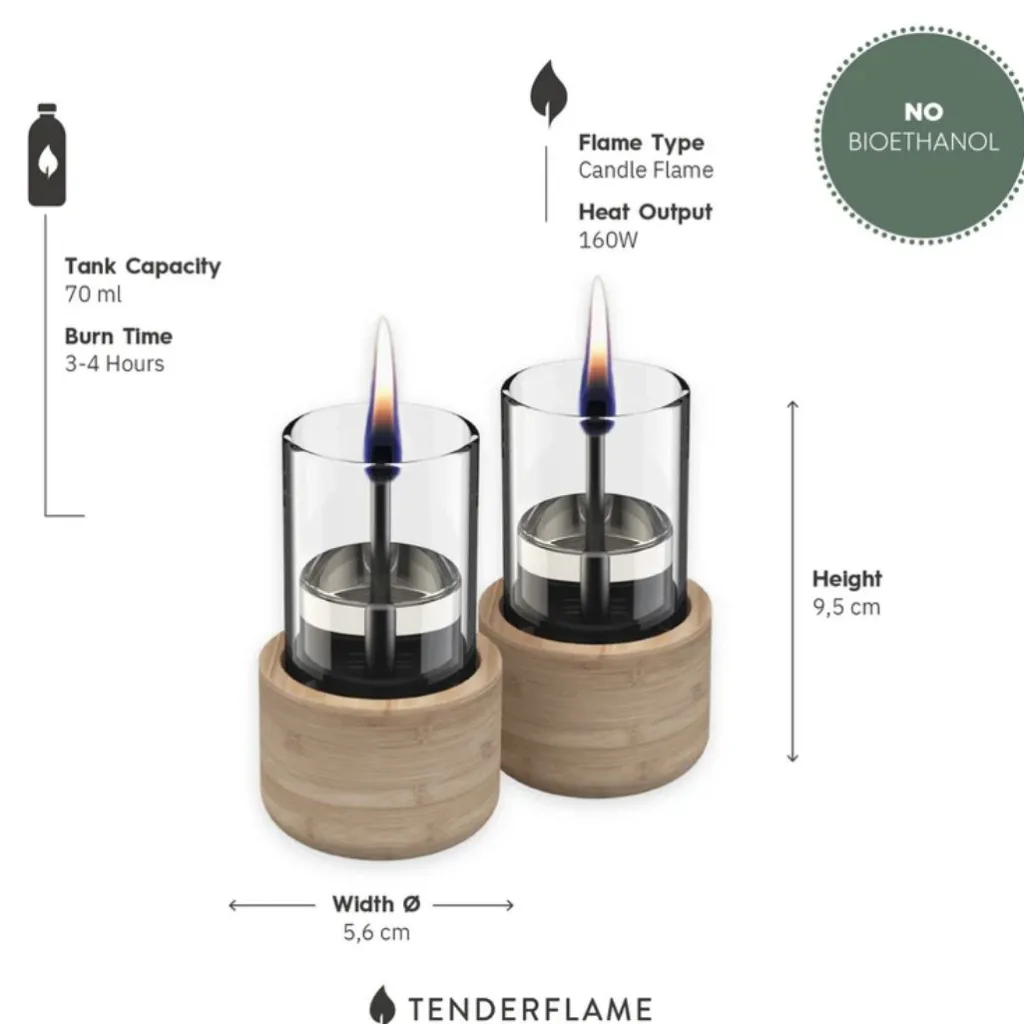 HUUS Tenderflame Candle 70 Naturel bamboo