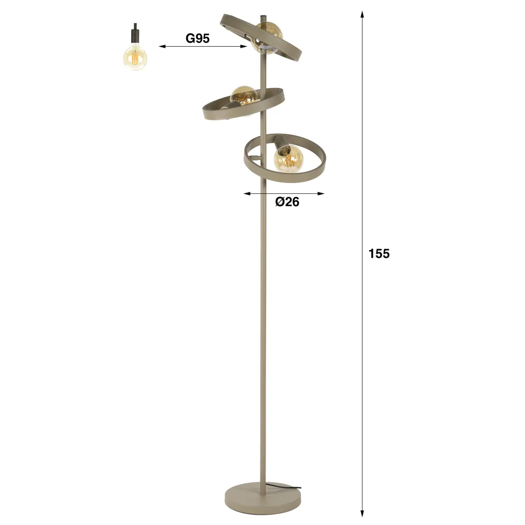 HUUS Vloerlamp Harriet beige